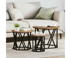 Nesting šoninis stalas 3 pcs Senovinis medis