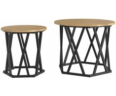 Šoninis stalas 2 pcs Amatininkų ąžuolas