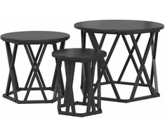 Nesting šoninis stalas 3 pcs Juodas ąžuolas