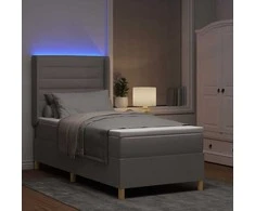 Kiemas lova su LED juostelėmis Tortora 90 x 190 cm audinys