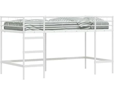 Lova Vaikų Lofto Lovos Rėmas Paprastas Balta 80 x 200 cm Plienas