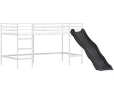 Vaikiška dvigulė lova Balta ir mėlyna 90 x 200 cm Metalas
