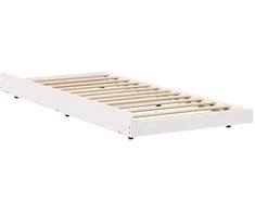 Lova Lovos rėmas Balta 100 x 200 cm Kietos pušies mediena