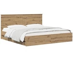 Lova Bed Frame with Storage and Headboard Artisan Oak 180 x 200 cm