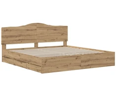 Lova Bed Frame with Storage and Headboard Artisan Oak 180 x 200 cm