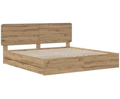 Lova Bed Frame with Storage and Headboard Artisan Oak 180 x 200 cm