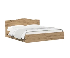Lova Bed Frame with Storage and Headboard Artisan Oak 180 x 200 cm