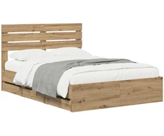 Lova Bed Frame with Storage and Headboard Artisan Oak 120 x 200 cm