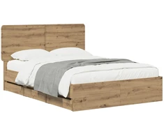 Lova Bed Frame with Storage and Headboard Artisan Oak 120 x 200 cm