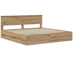 Lova Bed Frame with Storage and Headboard Artisan Oak 180 x 200 cm