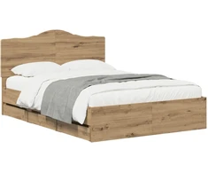 Lova Bed Frame with Storage and Headboard Artisan Oak 160 x 200 cm