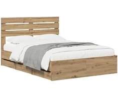 Lova Bed Frame with Storage and Headboard Artisan Oak 160 x 200 cm