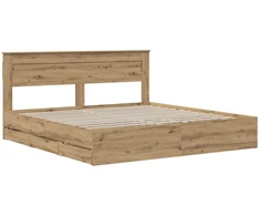 Lova Bed Frame with Storage and Headboard Artisan Oak 180 x 200 cm