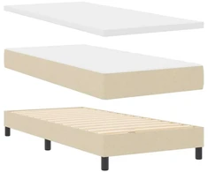 Kiemas lova su galvūgalio Kreminė 200 x 90 cm audinys