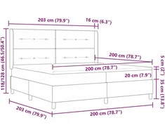 Kiemas lova su čiužiniu Kreminė 200 x 200 cm audinys
