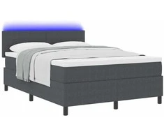 LED Čiužinio Lova Tamsiai pilka ir balta 160 x 200 cm