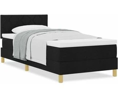 Kiemas lova su pagalve su galvūgalio Juoda 90 x 200 cm audinys