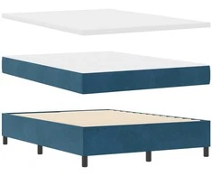 Kiemas lova su galvūgalio Tamsi mėlyna 200 x 160 cm Aksomas