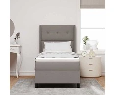 LED Čiužinio Lova su čiužiniu Taupe 90 x 190 cm audinys