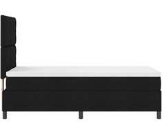 Kiemas lova su LED juostelėmis Juoda 90 x 190 cm audinys