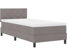 Kiemas lova su čiužiniu su LED Taupe 90 x 190 cm audinys