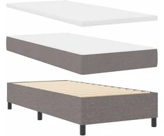 LED Čiužinio Lova su čiužiniu Taupe 100 x 200 cm audinys