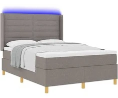 Kiemas lova su LED juostelėmis Tortora 140 x 190 cm audinys