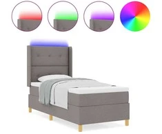 Kiemas lova su LED juostelėmis Tortora 100 x 200 cm audinys