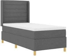 Kiemas lova su LED juostelėmis Pilka 90 x 190 cm audinys