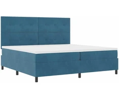 Kiemas lova su čiužiniu Tamsiai mėlyna 200 x 200 cm Aksomas