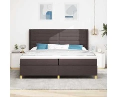 Kiemas lova su čiužiniu Tamsiai rudas 200 x 200 cm audinys