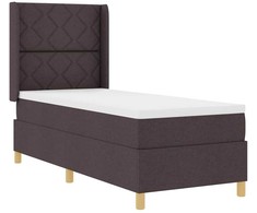 Kiemas lova su galvūgalio Tamsiai rudas 80 x 200 cm audinys