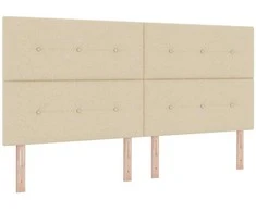 LED Čiužinio Lova su čiužiniu Kreminė 200 x 200 cm audinys