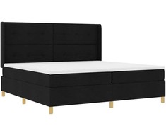 Kiemas lova su LED juostelėmis Juoda 200 x 200 cm audinys
