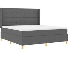 Kiemas lova su LED juostelėmis Pilka 180 x 200 cm audinys