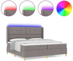 Kiemas lova su LED juostelėmis Tortora 200 x 200 cm audinys