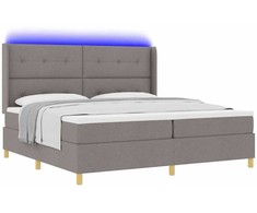 Kiemas lova su LED juostelėmis Tortora 200 x 200 cm audinys