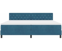 Kiemas lova su čiužiniu Tamsiai mėlyna 200 x 200 cm Aksomas