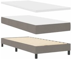 Kiemas lova su čiužiniu su galvūgalio Taupe 90 x 190 cm audinys