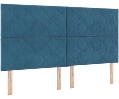 Kiemas lova su čiužiniu Tamsiai mėlyna 180 x 200 cm Aksomas