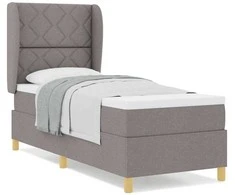 Kiemas lova su čiužiniu su galvūgalio Taupe 200 x 80 cm audinys