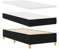Kiemas lova su pagalve su galvūgalio Juoda 200 x 100 cm audinys