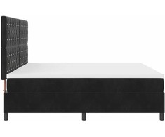 Kiemas lova su čiužiniu Juodas 200 x 200 cm Aksomas