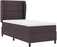 Kiemas lova su čiužiniu Tamsiai ruda 90 x 200 cm audinys