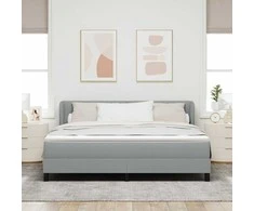 Kiemas lova su galvūgalio Šviesiai pilka 180 x 200 cm audinys