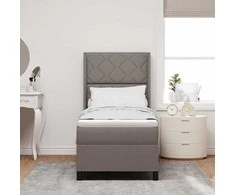 Kiemas lova su čiužiniu su galvūgalio Taupe 200 x 80 cm audinys