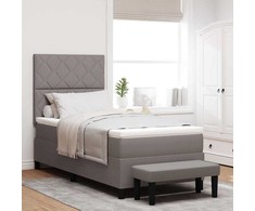 Kiemas lova su čiužiniu su galvūgalio Taupe 90 x 200 cm audinys