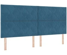 Kiemas lova su galvūgalio Tamsi mėlyna 200 x 200 cm Aksomas