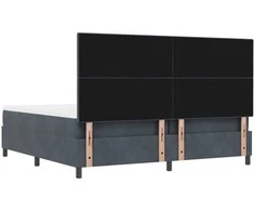Kiemas lova su galvūgalio Tamsiai pilka 200 x 200 cm Aksomas