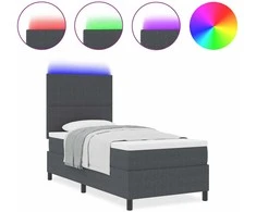 LED Čiužinio Lova Tamsiai pilka ir balta 90 x 200 cm